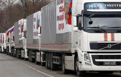 Очередная автоколонна с гуманитарной помощью для Донбасса выехала в Ростовскую область
